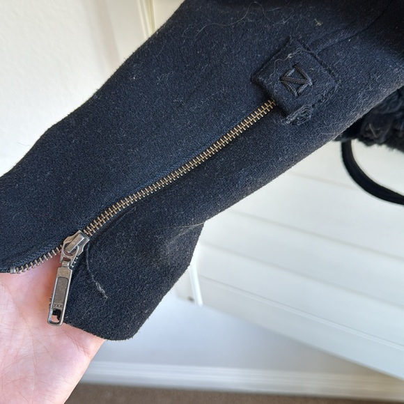 Black Rabbit Fur & Wool Moto Peacoat! 🖤 - Picture 9 of 9